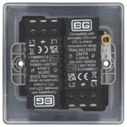 British General Nexus Metal 2-Gang 2-Way LED Dimmer Switch  Matt Black