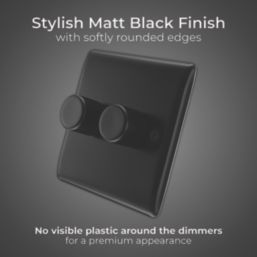 British General Nexus Metal 2-Gang 2-Way LED Dimmer Switch  Matt Black