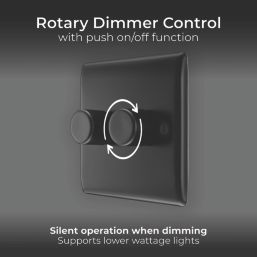 British General Nexus Metal 2-Gang 2-Way LED Dimmer Switch  Matt Black