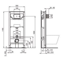 Ideal Standard i.life S Wall-Hung Pan & Concealed Cistern 400mm
