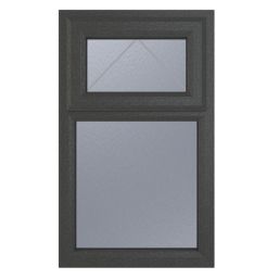 Crystal  Top Opening Obscure Double-Glazed Casement Anthracite on White uPVC Window  610mm x 1040mm