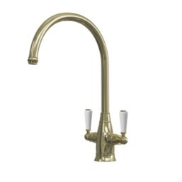 ETAL Oswald Dual Lever Kitchen Mixer Polished Brass