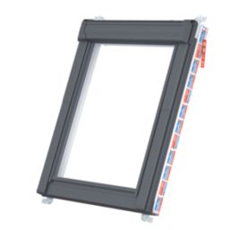 Keylite  Manual Centre-Pivot Grey & White uPVC Double-Glazed Roof Window Clear 780mm x 980mm