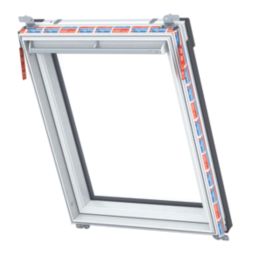 Keylite  Manual Centre-Pivot Grey & White uPVC Double-Glazed Roof Window Clear 780mm x 980mm