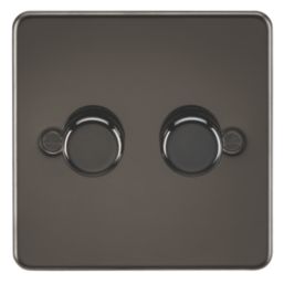 Knightsbridge  2-Gang 2-Way LED Intelligent Dimmer Switch  Gunmetal