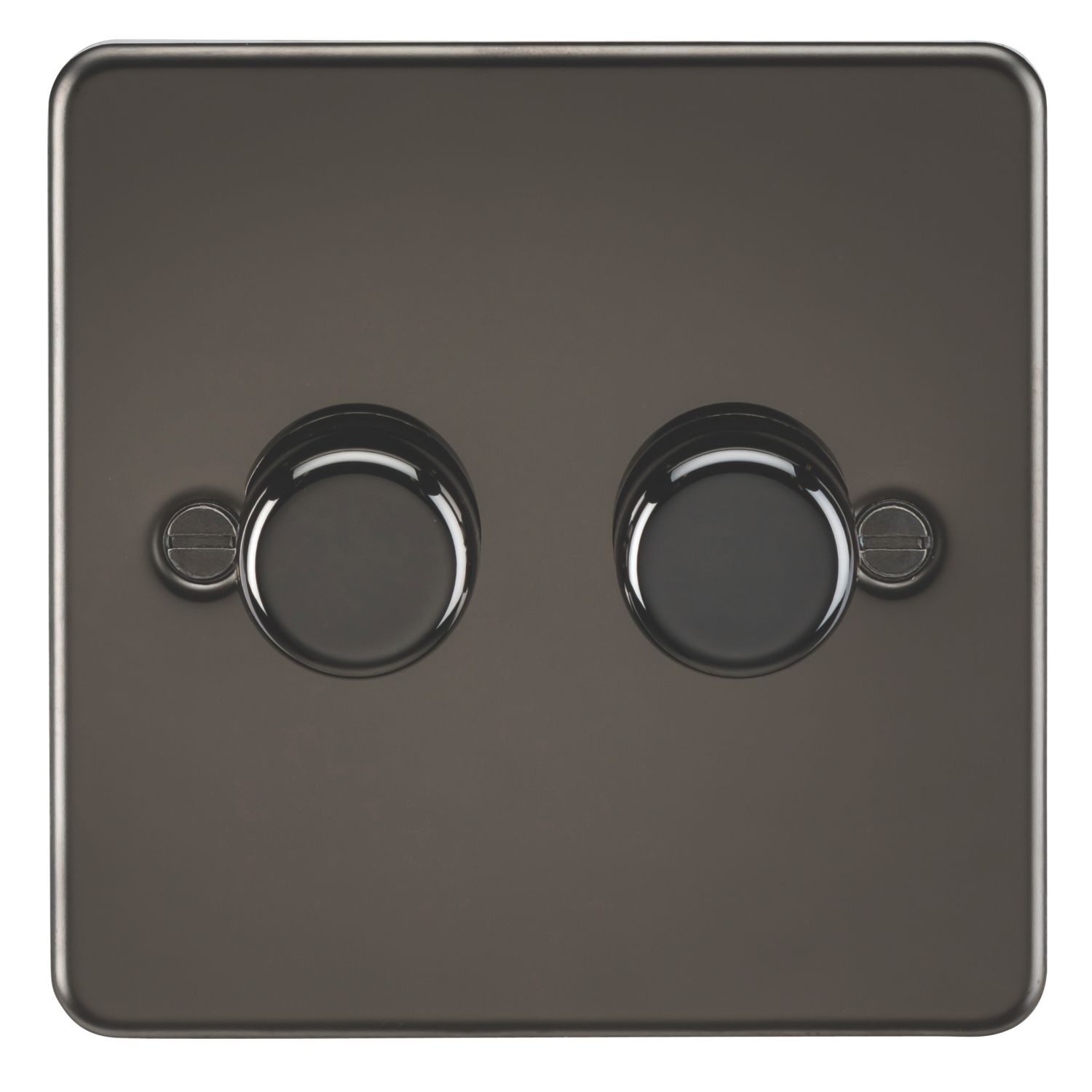Knightsbridge 2-Gang 2-Way LED Intelligent Dimmer Switch Gunmetal (240PY)