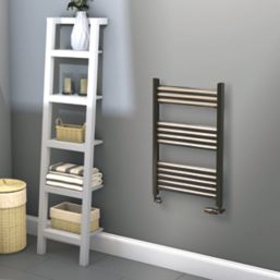 Towelrads 800mm x 500mm 1166BTU Grey / Silver Flat Designer Towel Radiator