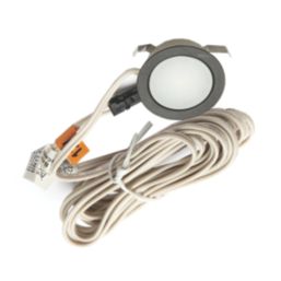 VEW Sola Recessed Round LED Kitchen Plinth Lights Black 0.4W 27lm 6 Pack