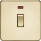 Knightsbridge  45A 1-Gang DP Control Switch Polished Brass with LED