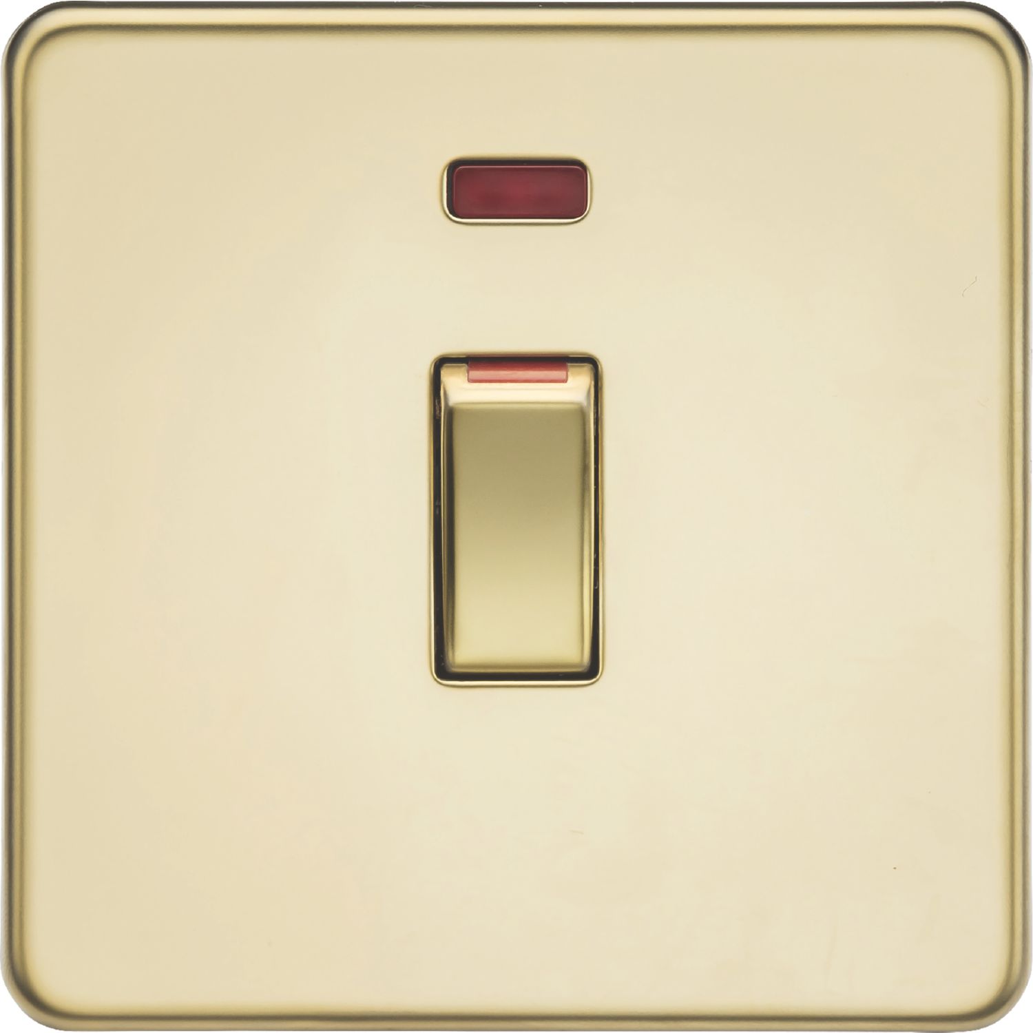 Knightsbridge 45A 1-Gang DP Control Switch Polished Brass with LED (240TY)