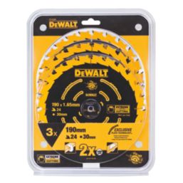 DEWALT  Wood Extreme Circular Saw Blades 190mm x 30mm 24T 3 Pack