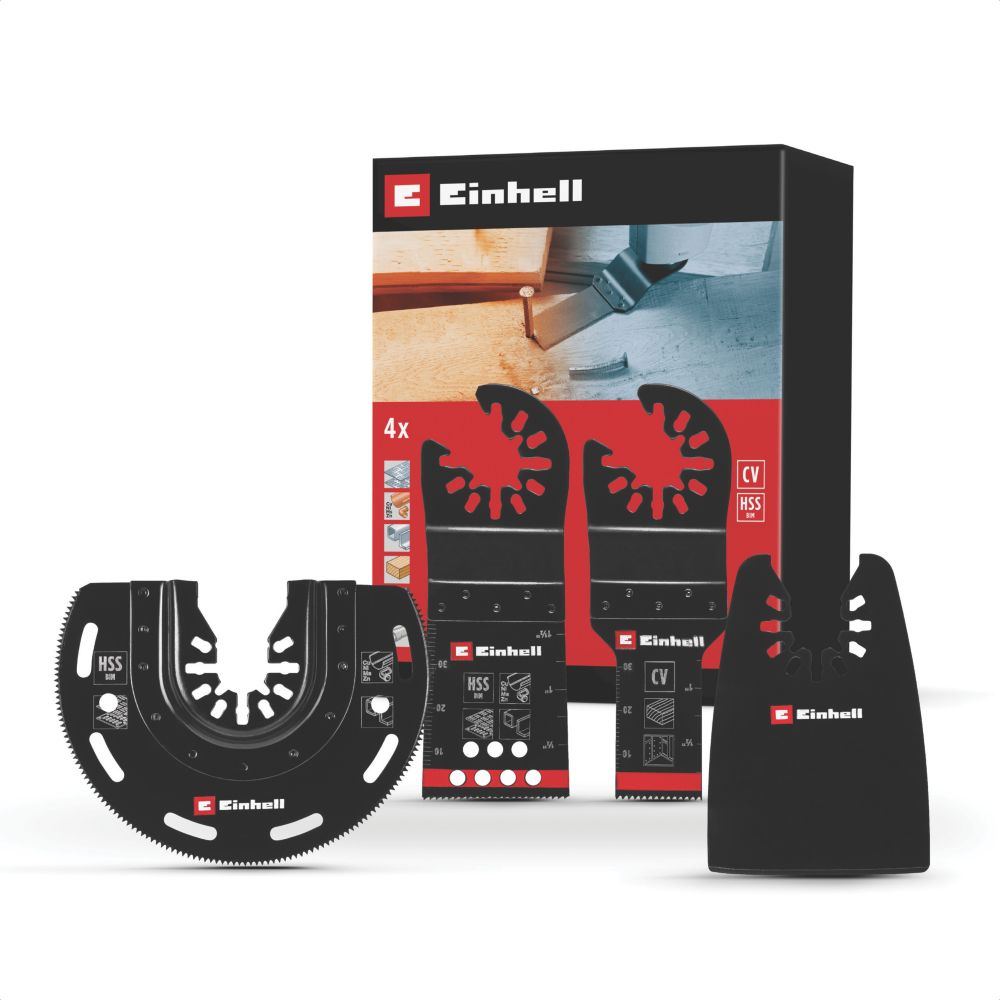 Einhell 49708204 Multi-Material Multi-Tool Accessory Kit 4 Pieces