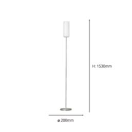 Eglo Troy 3 Floor Lamp Satin Nickel/White