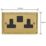 Varilight  13A 2-Gang 2-Pole Switched Socket Georgian Brass  with Black Inserts