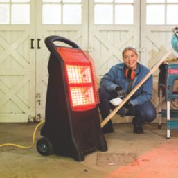 1400W Electric Portable Infrared Heater Bundle Black 2 Week Hire