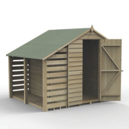 Forest 4Life 5' x 7' (Nominal) Apex Overlap Timber Shed with Lean-To