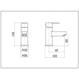 ETAL Oxford Polished Chrome 145mm Cloakroom Lever Mono Basin Mixer Tap
