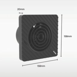 Sensio Drax 100mm Axial Bathroom Shower Extractor Fan Kit with Humidistat & Timer Black 240V