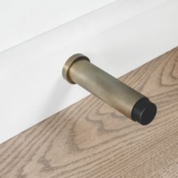 Eclipse Cylindrical Linear Wall Mounted Projection Door Stop 20 x 83mm Antique Brass