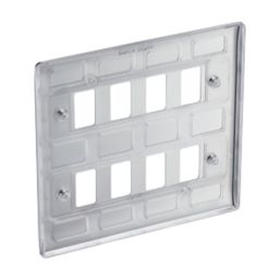 British General Nexus Metal Grid 8-Module Grid Faceplate Polished Chrome