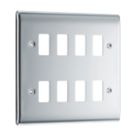 British General Nexus Metal Grid 8-Module Grid Faceplate Polished Chrome