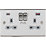 Knightsbridge  13A 2-Gang DP Switched Socket + 4.0A 2-Outlet Type A & C USB Charger Brushed Chrome with Colour-Matched Inserts