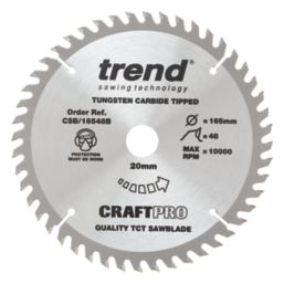 Trend CraftPro CSB/16548B Wood Plunge Saw Blade 165mm x 20mm 48T