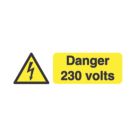 Essentials  'Danger 230V' Electrical Warning Labels 75mm x 25mm