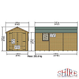 Shire Warwick 6' x 12' (Nominal) Apex Tongue & Groove Timber Shed