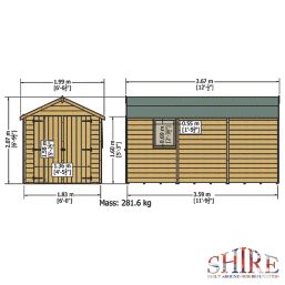 Shire Warwick 6' x 12' (Nominal) Apex Tongue & Groove Timber Shed
