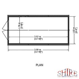 Shire Warwick 6' x 12' (Nominal) Apex Tongue & Groove Timber Shed