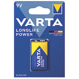 Varta Longlife Power 9V Alkaline High Energy Batteries