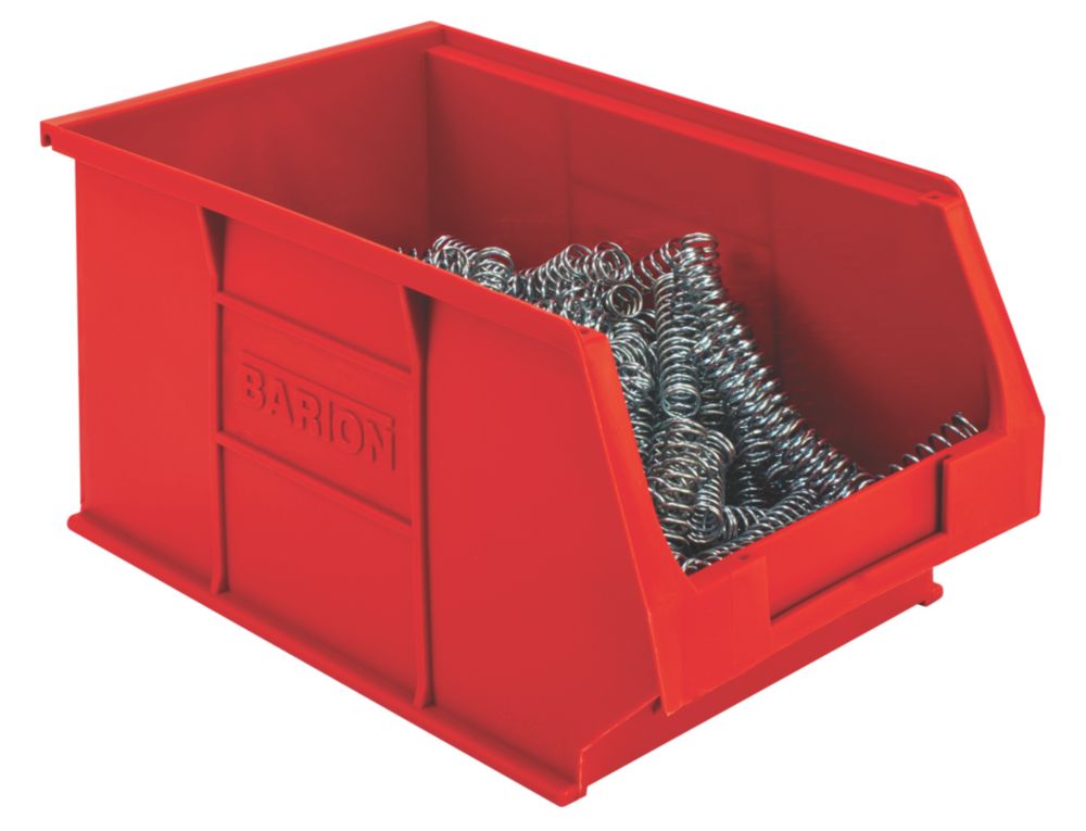 Barton TC3 Semi-Open-Fronted Storage Bins 4.6Ltr Red 10 Pack