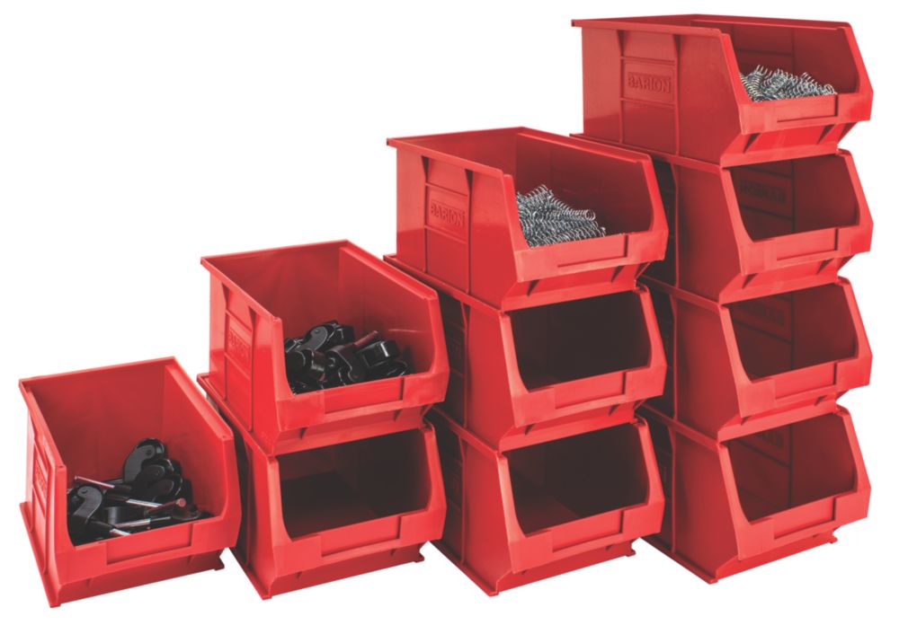 Storex Mini Storage Crate Set – 12-Pack Stackable Desktop Organizers, 9 X 7.75 X 6 Inches, School Red (Perfect For Small Items, Crafts, Or Office Supplies) - View #3