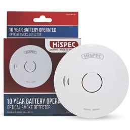 Hispec HSA/BP/10  Battery Standalone Optical Smoke Alarm with Data Extraction