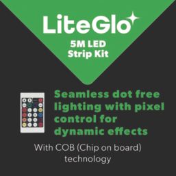 4lite LiteGlo Indoor & Outdoor 5m LED COB Pixel Strip Light Kit 8W 400lm