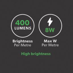 4lite LiteGlo Indoor & Outdoor 5m LED COB Pixel Strip Light Kit 8W 400lm
