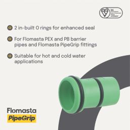 Flomasta  Polybutylene & PEX Push-Fit Double Seal Pipe Insert 28mm 10 Pack