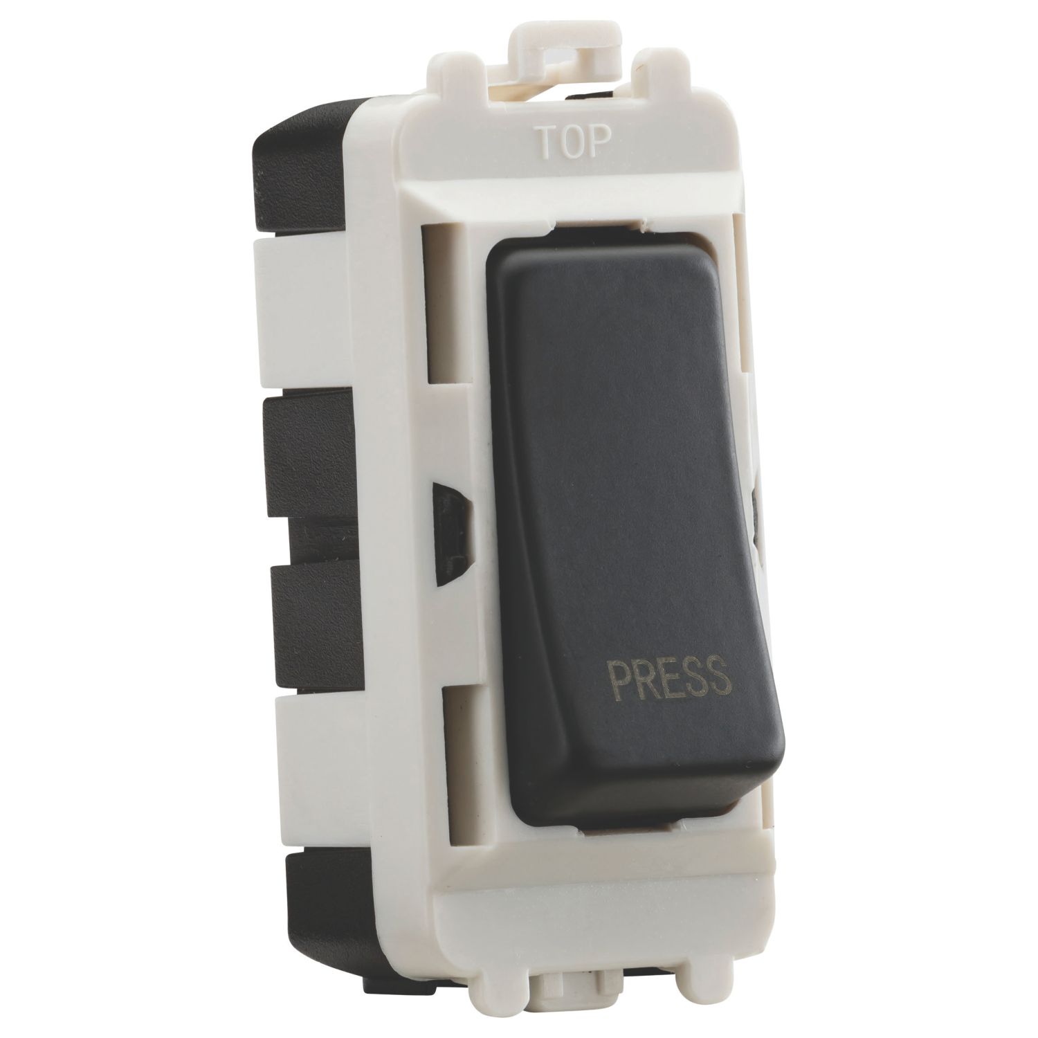 Knightsbridge 20AX 2-Way Grid Retractive Switch Module 'Press' Anthracite (242CR)