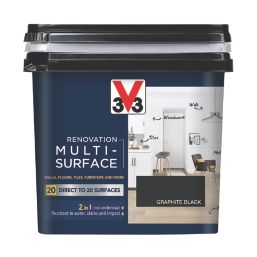 V33  Satin Graphite Black Acrylic Renovation Multi-Surface Paint 750ml