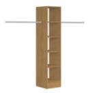 Spacepro  5-Shelf Tower Unit with Hanger Bar Oak 450mm x 2100mm