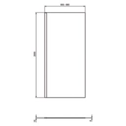Ideal Standard i.life  Semi-Framed Wet Room Panel Clear Glass/Silver 1000mm x 2000mm