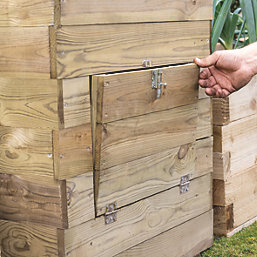 Forest  Square Potato Planter Natural Timber 600mm x 600mm x 695mm