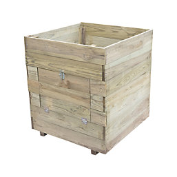 Forest  Square Potato Planter Natural Timber 600mm x 600mm x 695mm