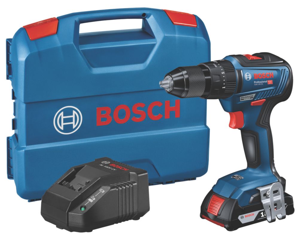 Bosch GSB 18V55 18V 1 x 2.0Ah LiIon Coolpack Brushless Cordless Drill