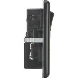 Knightsbridge  13A 2-Gang DP Switched Socket + 2.25A 45W 2-Outlet Type A & C USB Charger Matt Black with Black Inserts