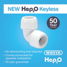 Hep2O  Plastic Push-Fit Equal 90° Keyless Elbow 28mm
