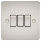 Knightsbridge  10AX 3-Gang 2-Way Light Switch  Pearl