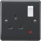 Knightsbridge Part M 13A 1-Gang DP Switched Plug Sockets Anthracite with Neon