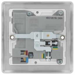 British General Nexus Metal 13A 1-Gang SP Switched Socket + 3A 18W 2-Outlet Type A & C USB Charger Brushed Steel with White Inserts